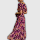 Florendra | Langes Blumenkleid mit V-Ausschnitt