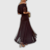 Florendra | Langes Blumenkleid mit V-Ausschnitt