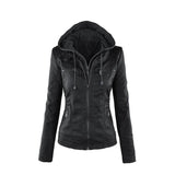 Drune | Damen Lederjacke Mit Kapuze