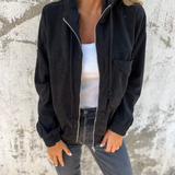 Karin | Cord-Kapuzenjacke mit Reißverschluss