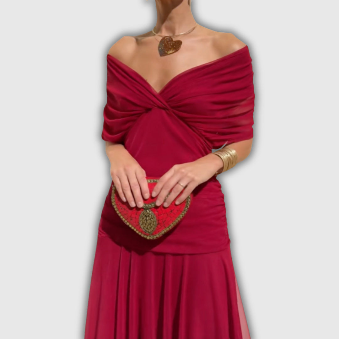 Florendra | Langes Blumenkleid mit V-Ausschnitt