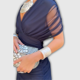 Florendra | Langes Blumenkleid mit V-Ausschnitt