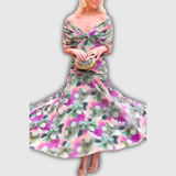Florendra | Langes Blumenkleid mit V-Ausschnitt