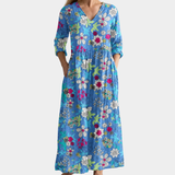 Azurblaues Wildblumen-Gartenkleid