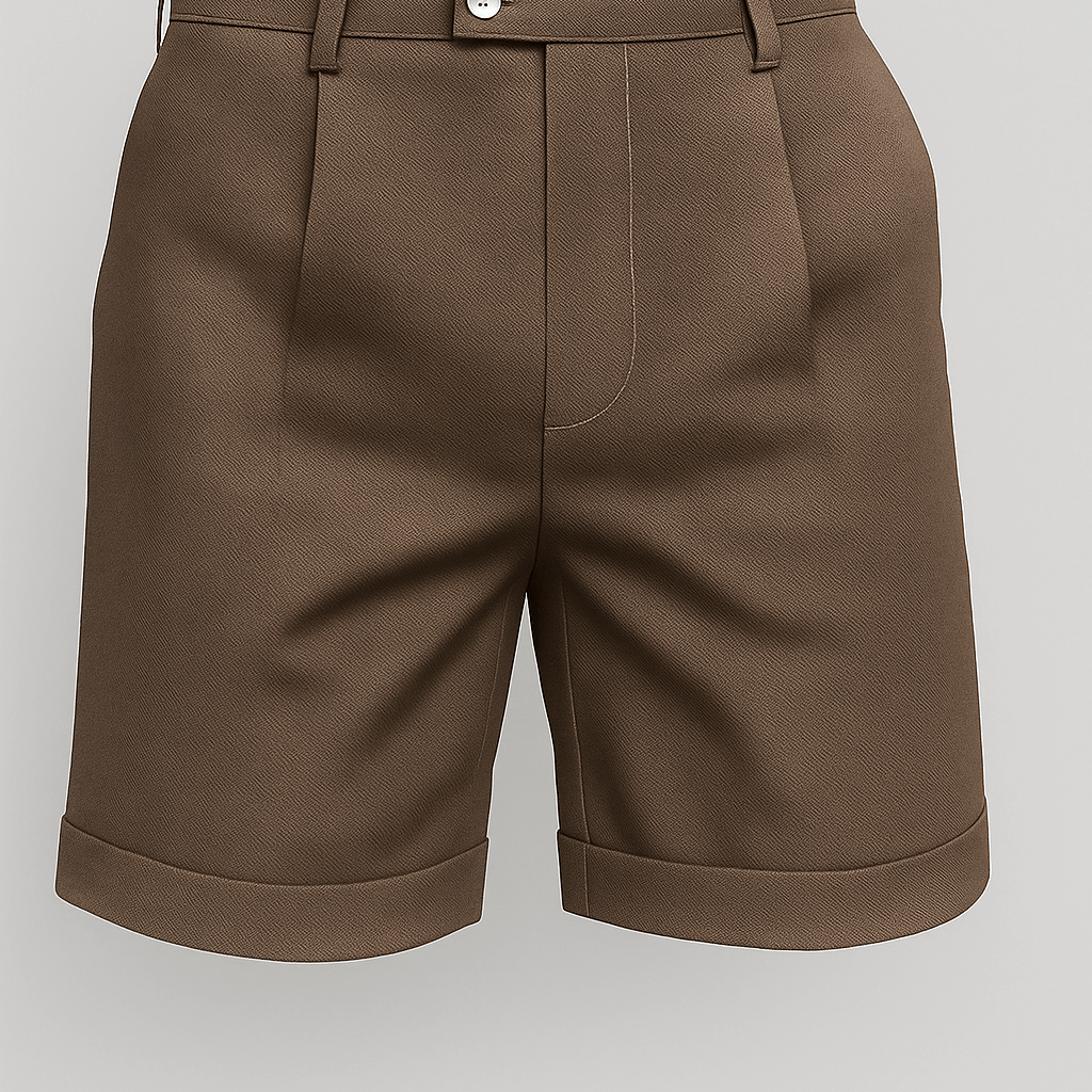Shorts pour hommes avec plis et poches – Taupe et polyvalents