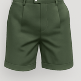 Shorts pour hommes avec plis et poches – vert et polyvalent
