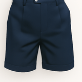 Shorts pour hommes avec plis et poches – Marine et polyvalent