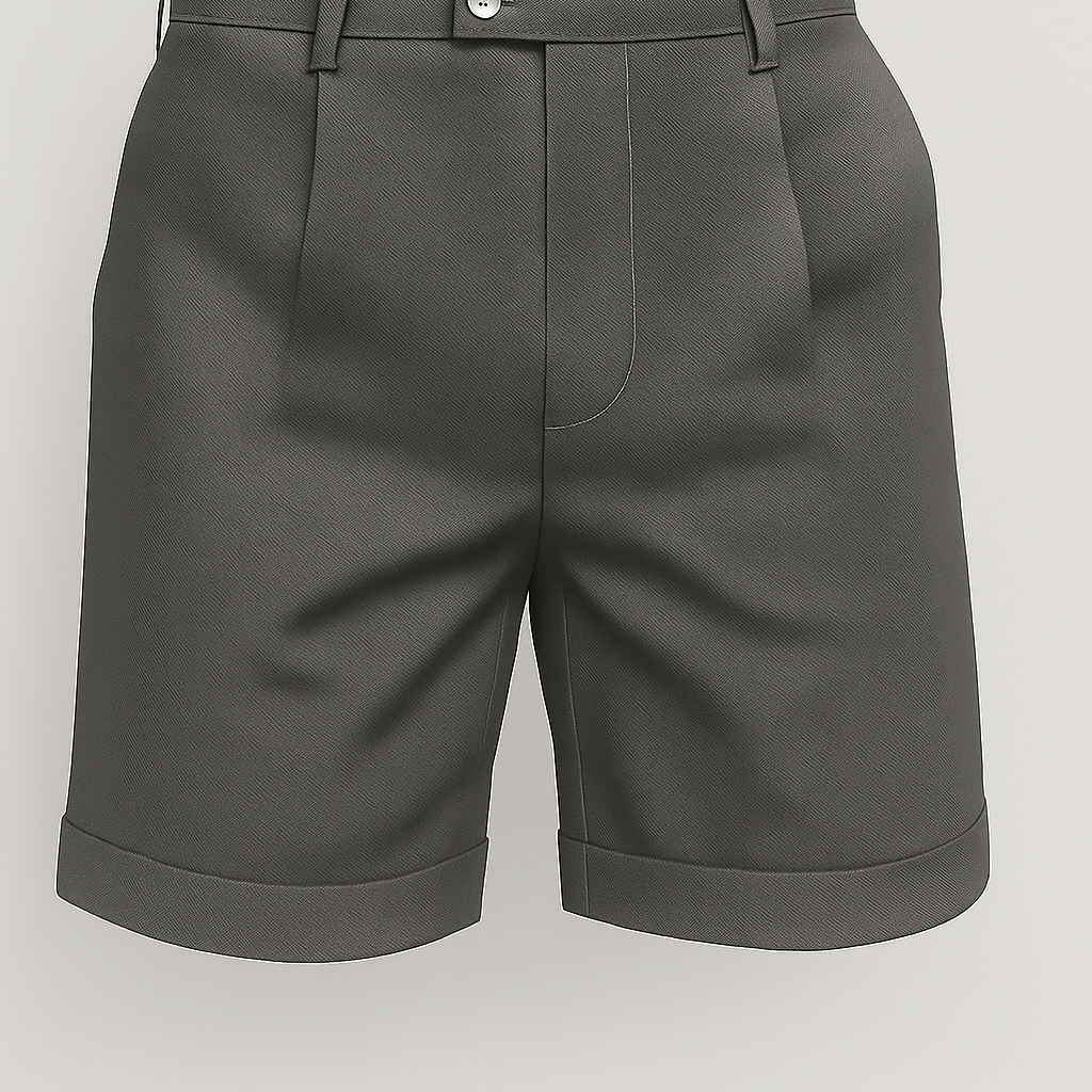 Shorts pour hommes avec plis et poches – gris ardoise et polyvalents