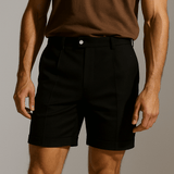 Herren Shorts mit Falten und Taschen – schwarz und vielseitig