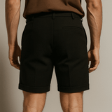 Shorts pour hommes avec plis et poches – noir et polyvalent