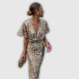 Clarandra | Kupfer Midi-Kleid