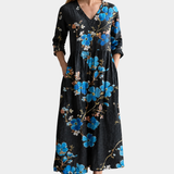 Midnight Sapphire Blossom Kleid