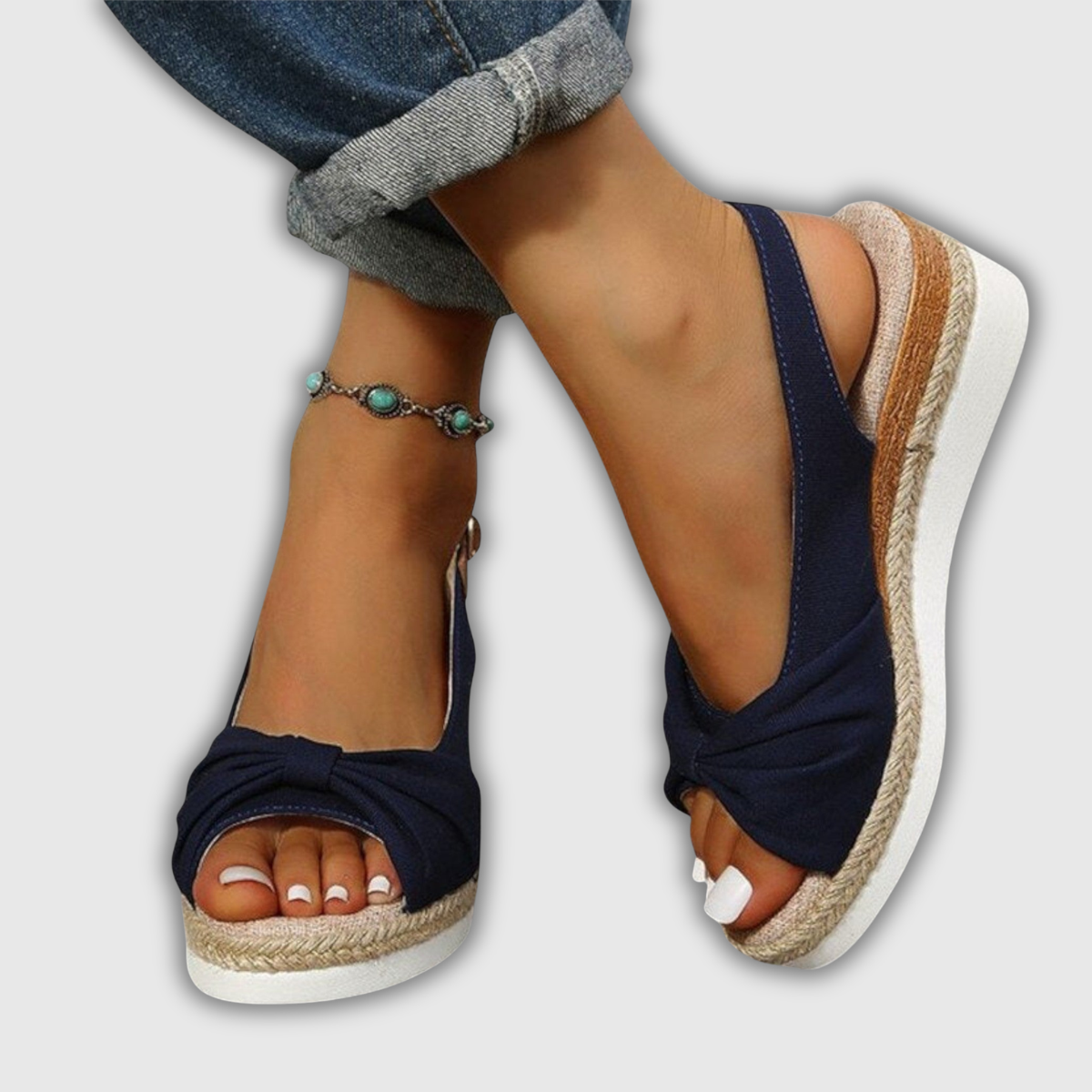 Valeria | Espadrilles mit Keilabsatz und Knöchelriemen