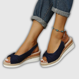 Valeria | Espadrilles mit Keilabsatz und Knöchelriemen