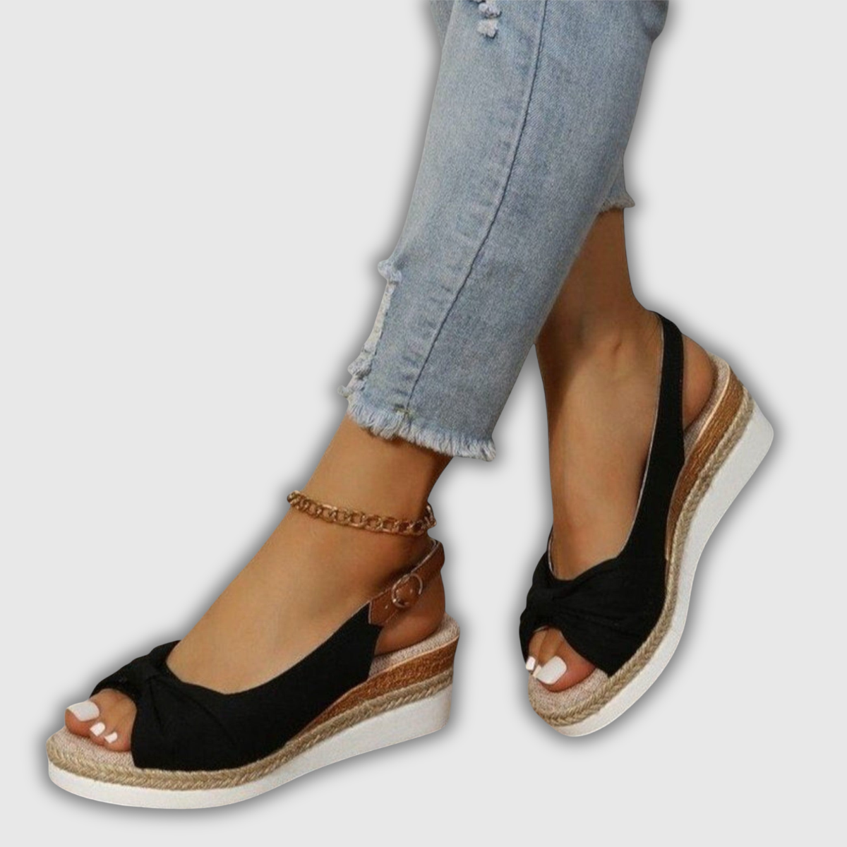 Valeria | Espadrilles mit Keilabsatz und Knöchelriemen