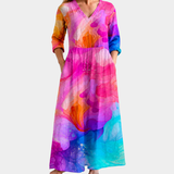 Strahlendes Sonnenuntergang Aquarellkleid