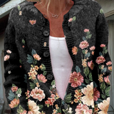 Anneliese | Strickjacke mit Blumenmuster