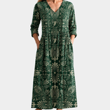 Smaragd-Heritage Scrollwork Kleid