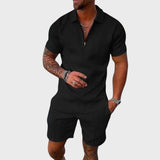 Damien | Zweiteiliges Set aus geometrischem Jacquard-Strick