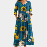 Goldenes Sonnenblumen-Gartenkleid