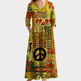 V-Ausschnitt Maxikleid