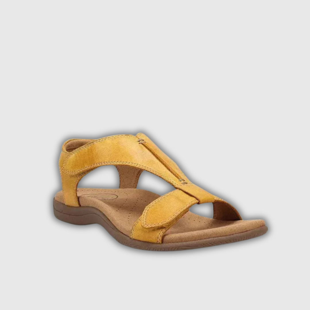 Lara | Leder Sandalen mit verstellbarem Verschluss und anatomischem Fußbett