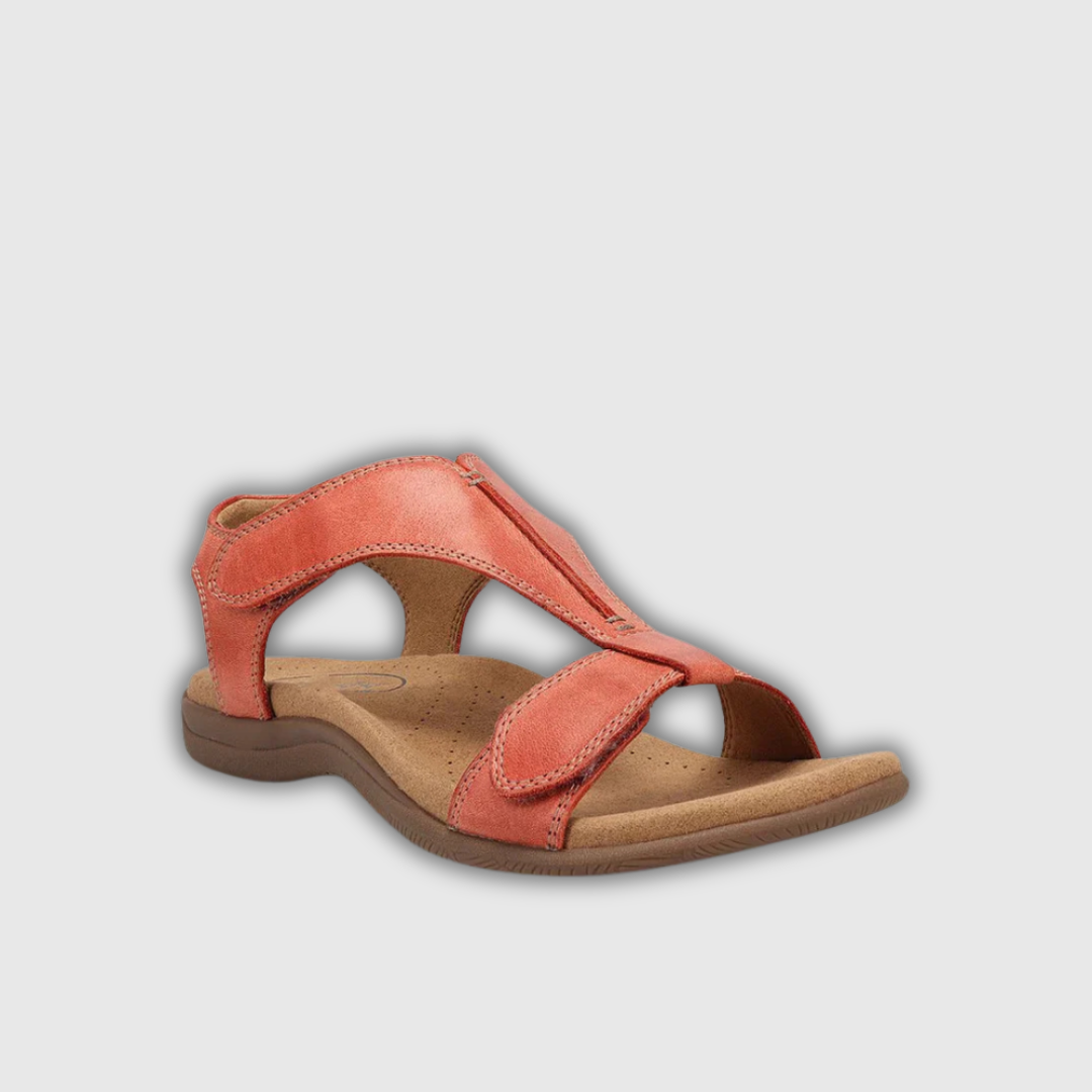 Lara | Leder Sandalen mit verstellbarem Verschluss und anatomischem Fußbett