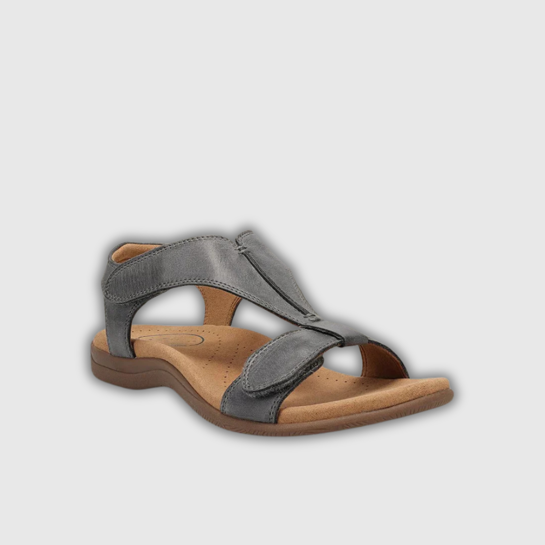 Lara | Leder Sandalen mit verstellbarem Verschluss und anatomischem Fußbett