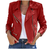 Drune | Vintage Lederjacke mit Reißverschluss für Frauen