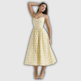 ESTELLE | Elegantes Korsett Sommer Midi Kleid