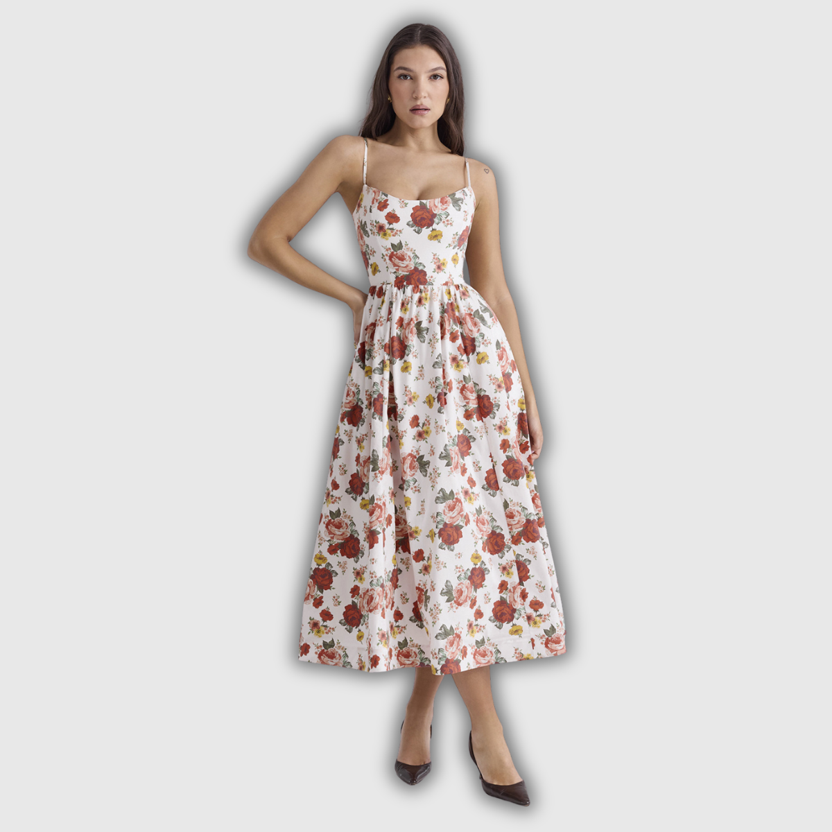 ESTELLE | Elegantes Korsett Sommer Midi Kleid