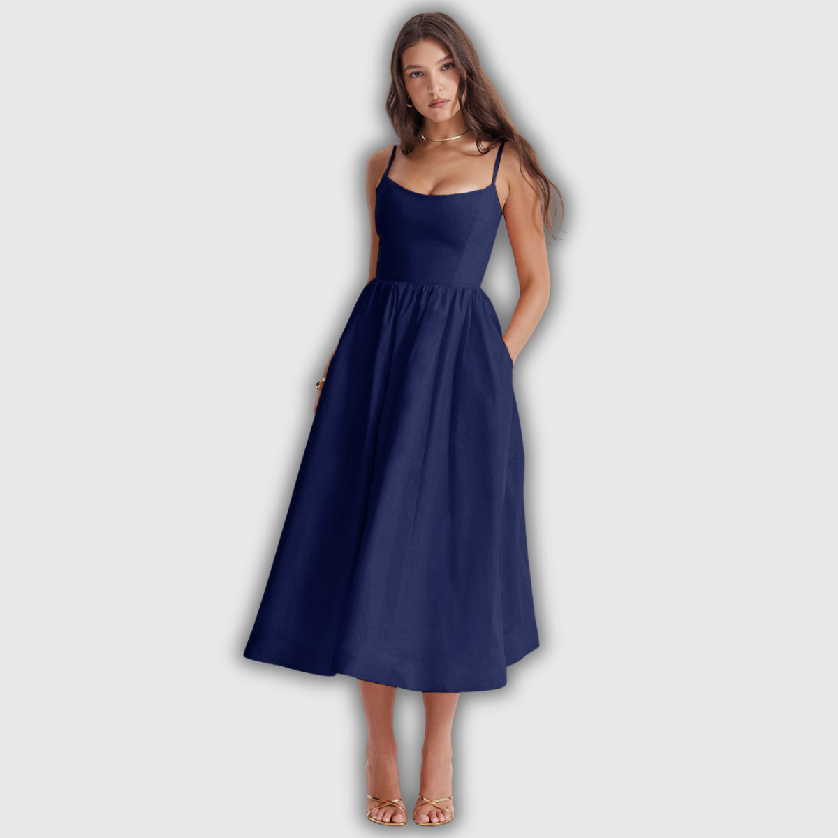 ESTELLE | Elegantes Korsett Sommer Midi Kleid