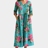 Tropisches Rosenbrise Kleid