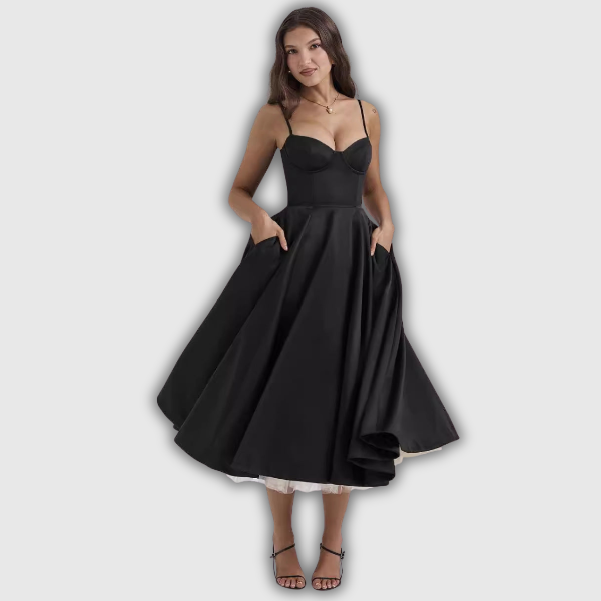 YLIANA | Romantisches Sommer Midi Kleid