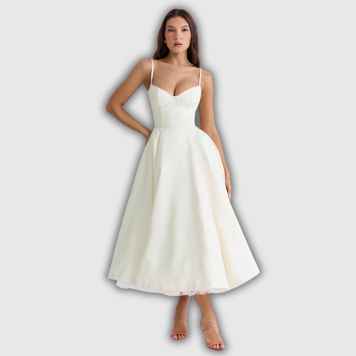 YLIANA | Romantisches Sommer Midi Kleid