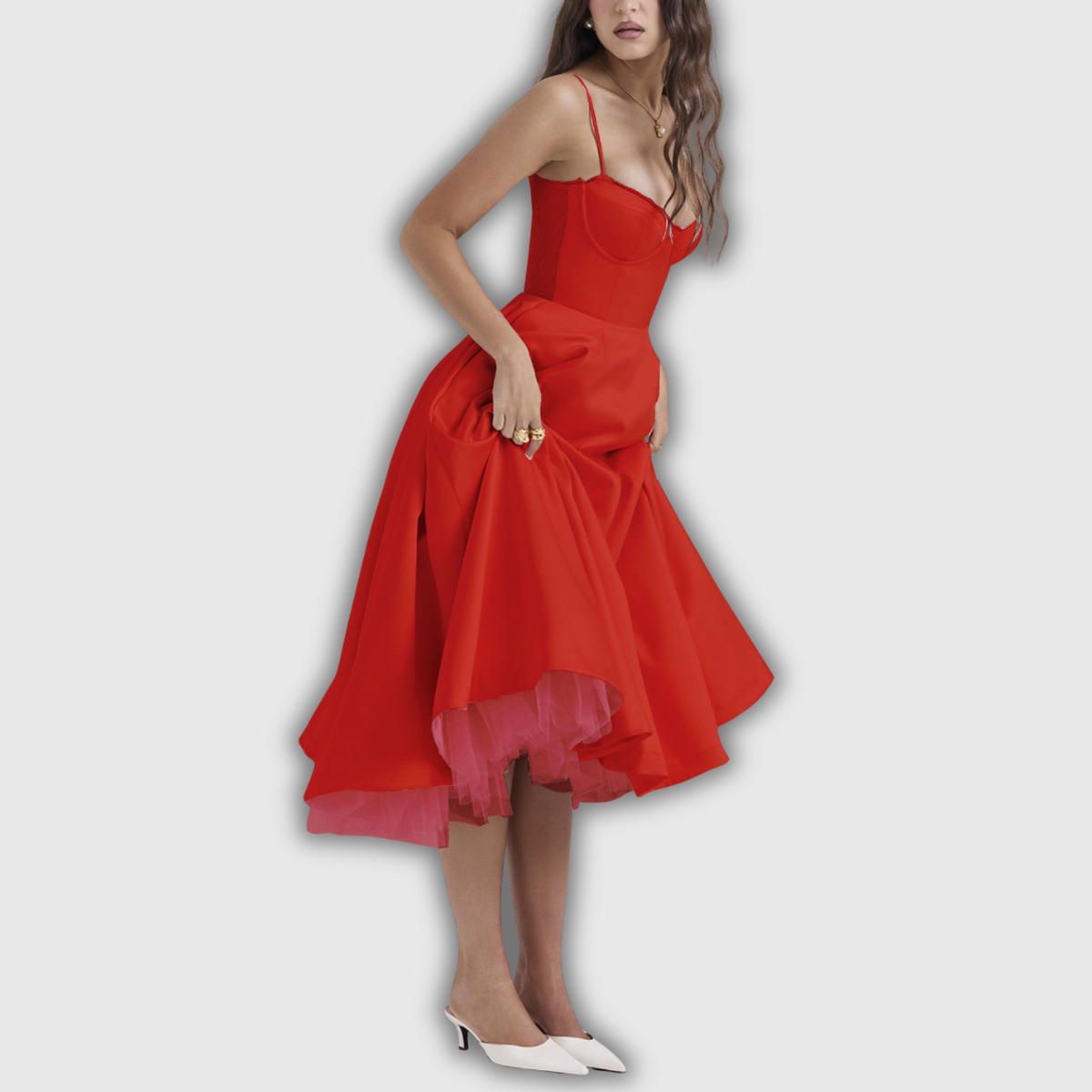 YLIANA | Romantisches Sommer Midi Kleid