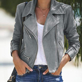 Drune | Vintage Lederjacke mit Reißverschluss für Frauen