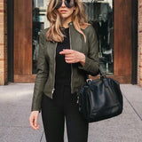 Drune Lederjacke | Elegante Jacke in Lederoptik für Damen