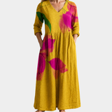 Goldene Blüte Statement Kleid