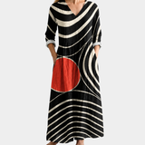 Karmesinrote Horizon Statement Kleid