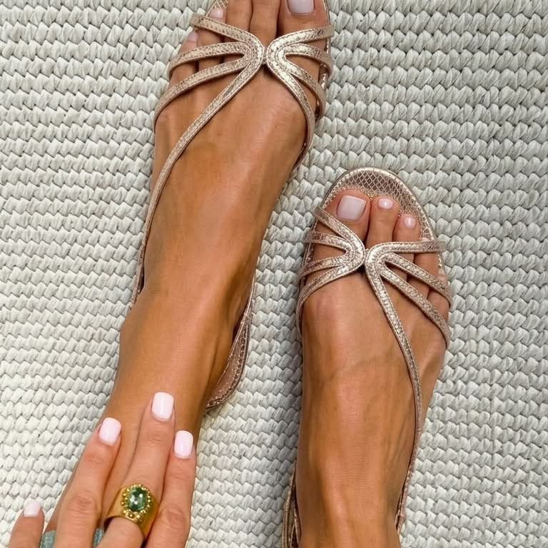 Ginevra | Goldene Sandalen Elegante Sommer