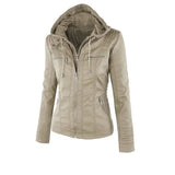 Drune | Damen Lederjacke Mit Kapuze