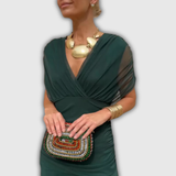 Florendra | Langes Blumenkleid mit V-Ausschnitt