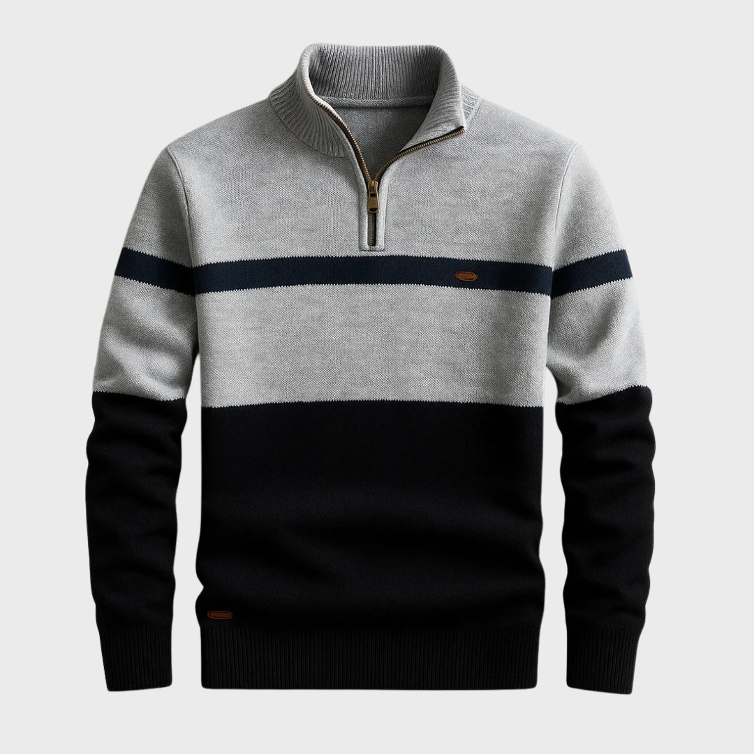 Afonso - Sweatshirt mit klassischem Reißverschlusskragen