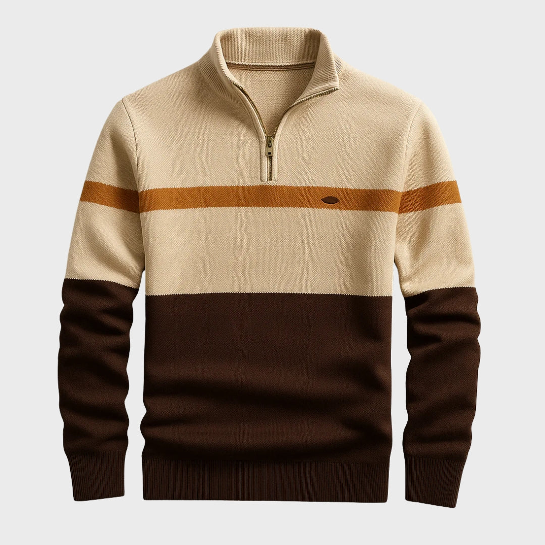 Afonso - Sweatshirt mit klassischem Reißverschlusskragen