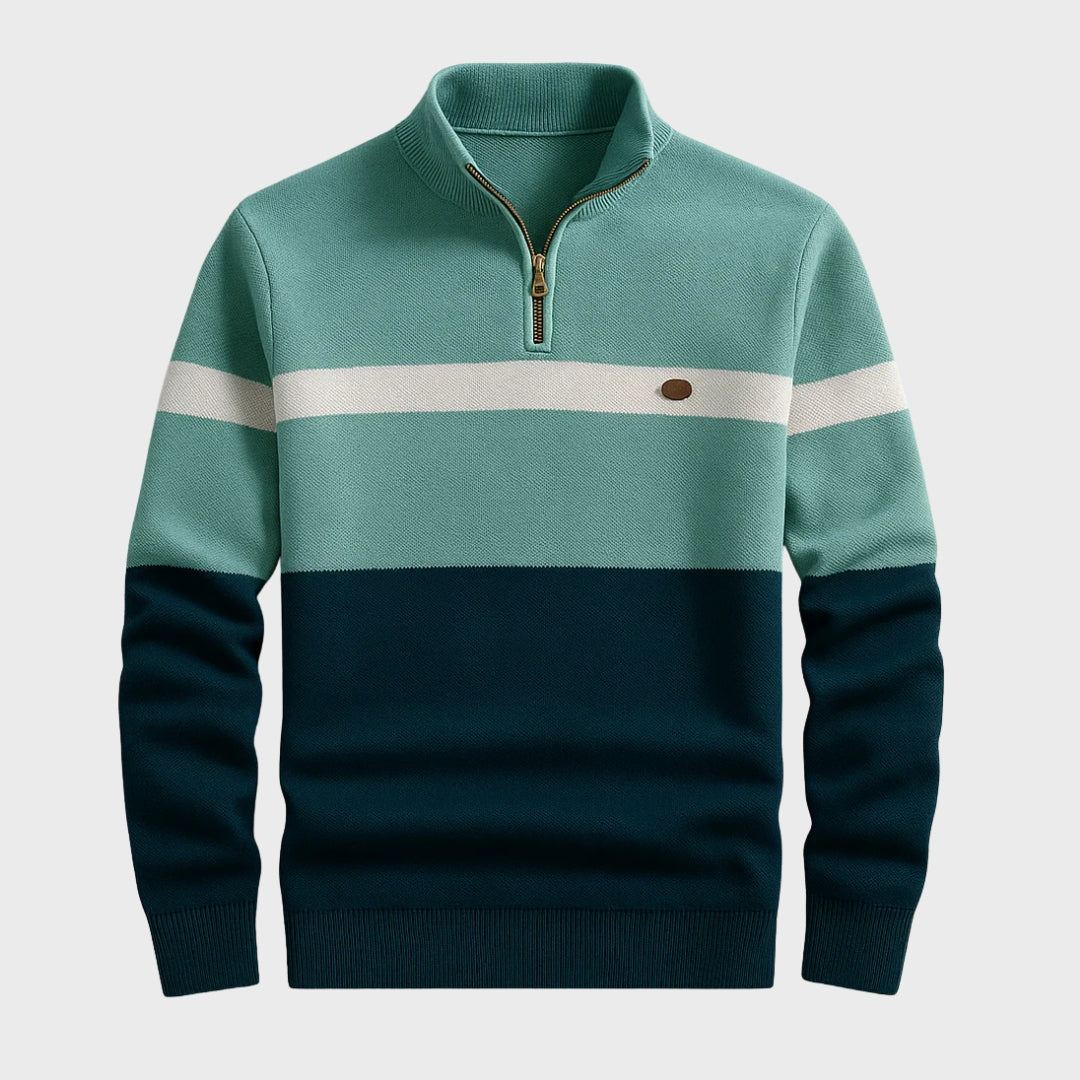 Afonso - Sweatshirt mit klassischem Reißverschlusskragen