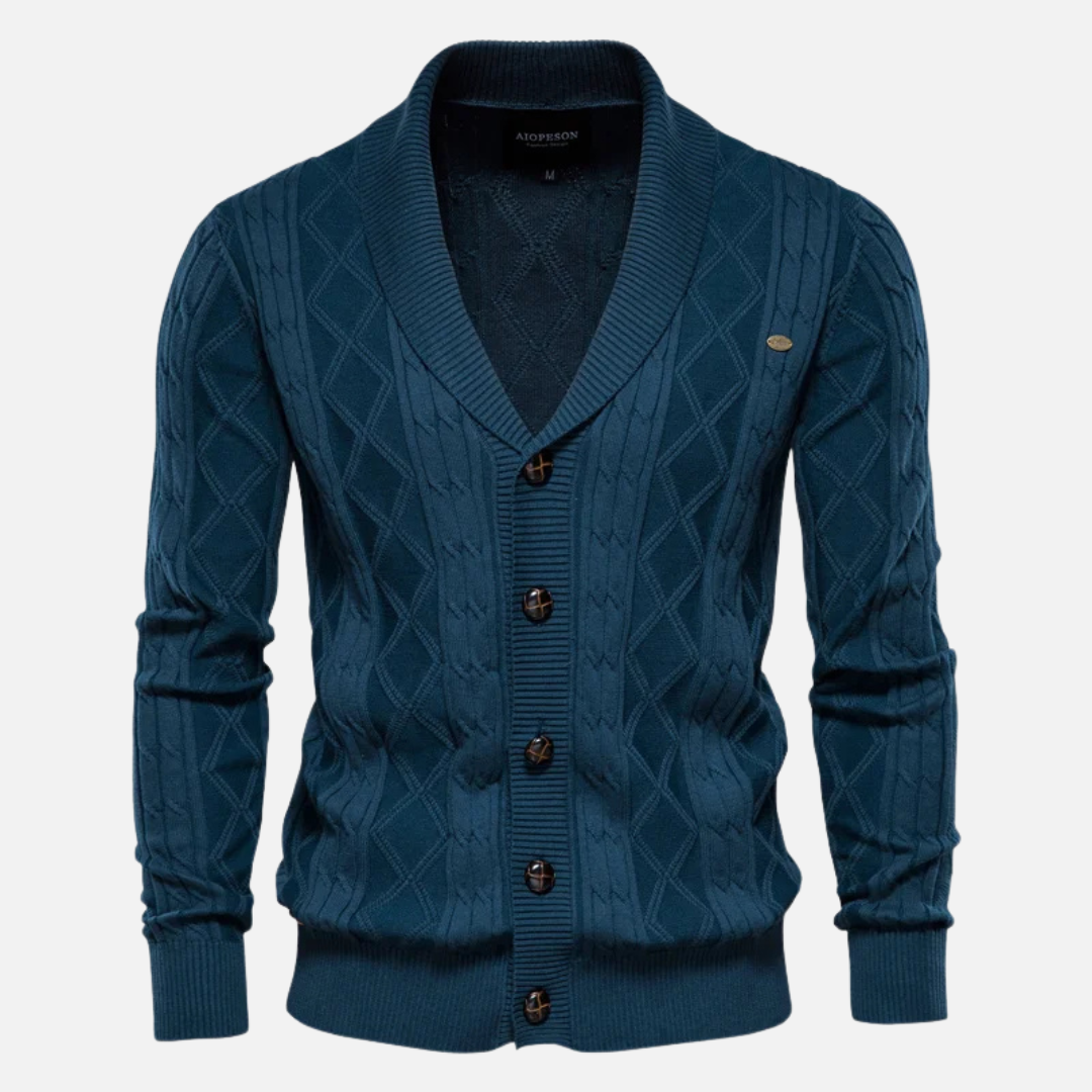 Francisco - Cardigan Argyle Mélange Doux