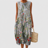 Hannelore | Ärmelloses Sommerkleid mit Blumen