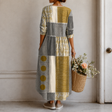 Liseli™ | Elegantes Boho-Kleid mit Colorblock und Punkten