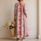 Kunigunde™ | Elegantes Boho-Kleid mit Aquarell-Blüten in Rosa